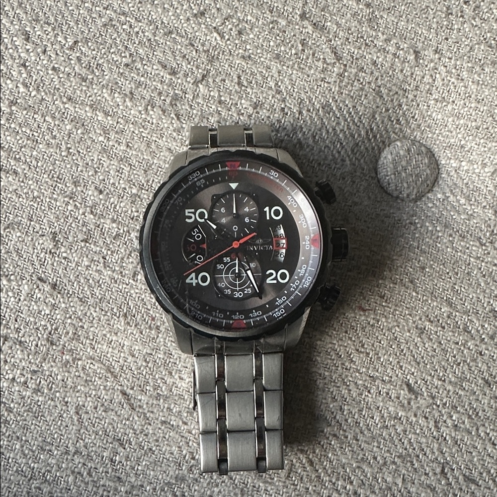 Invicta Black and Silver Chronograph Watch